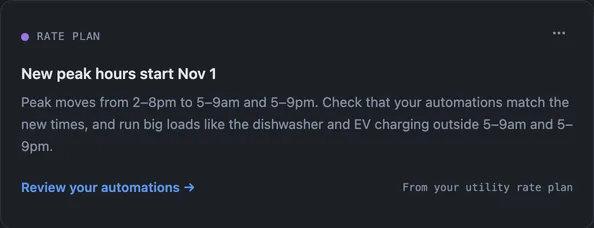 The Season change insight card.